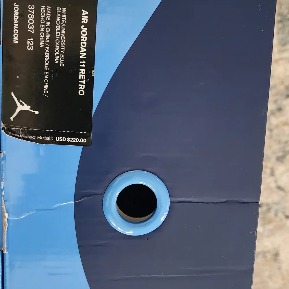 Jordan Navy and White High-Top Sneakers - Picture 9 of 12